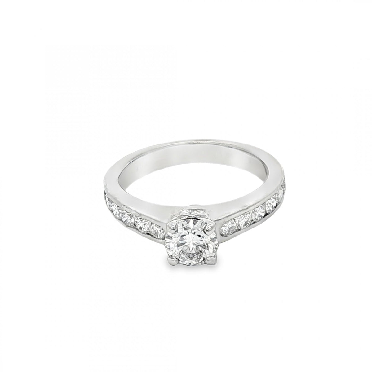 18ct White Gold Certified Diamond Engagement Ring - 0.89ct