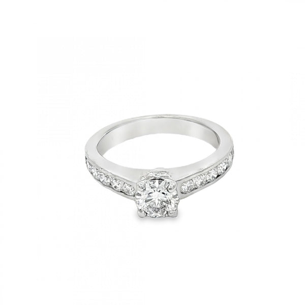 18ct White Gold Certified Diamond Engagement Ring - 0.89ct