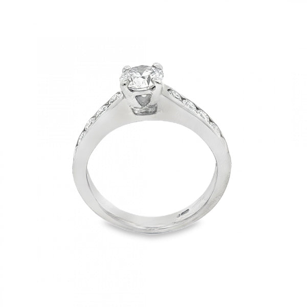 18ct White Gold Certified Diamond Engagement Ring - 0.89ct