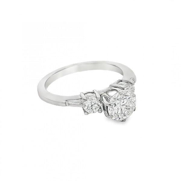 18ct White Gold Diamond Engagement Ring - Size K½ - 1.33ct