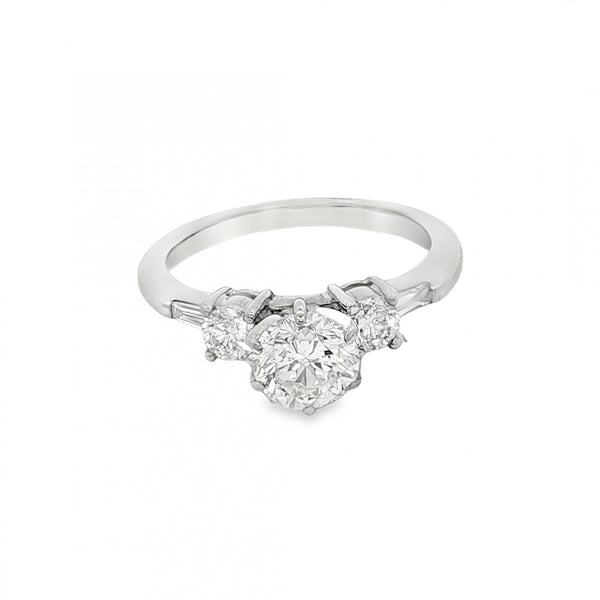 18ct White Gold Diamond Engagement Ring - Size K½ - 1.33ct