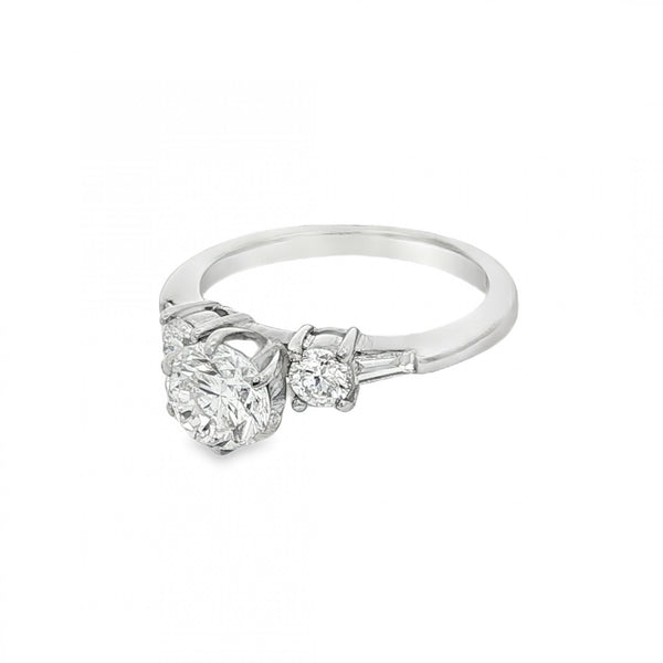 18ct White Gold Diamond Engagement Ring - Size K½ - 1.33ct