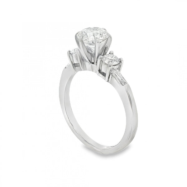 18ct White Gold Diamond Engagement Ring - Size K½ - 1.33ct