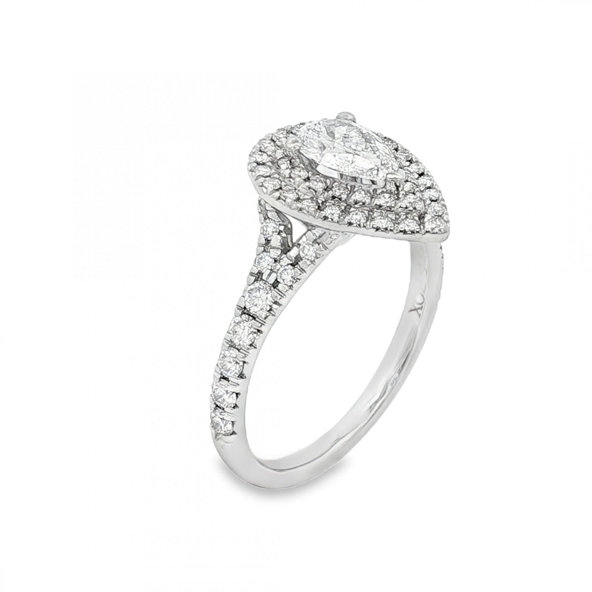 18ct White Gold Diamond Pear Cluster Ring - Size L - 1.00ct