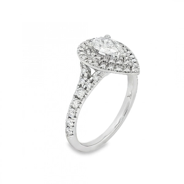 18ct White Gold Diamond Pear Cluster Ring - Size L - 1.00ct