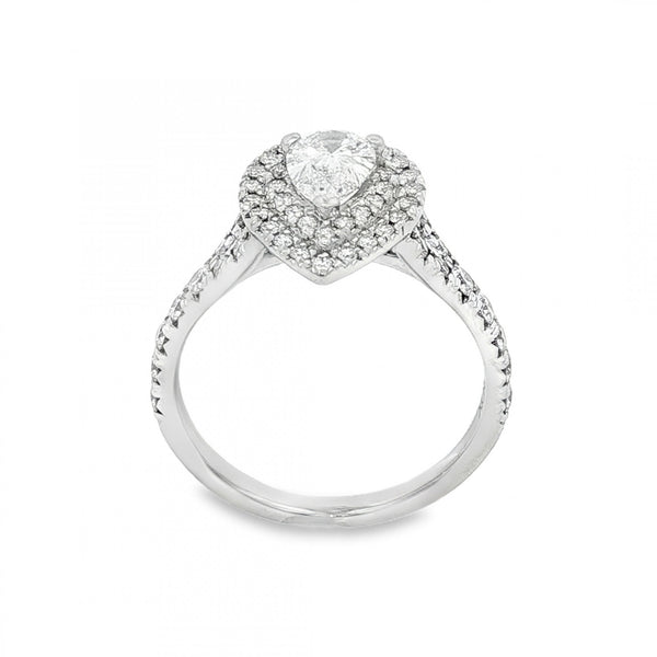 18ct White Gold Diamond Pear Cluster Ring - Size L - 1.00ct