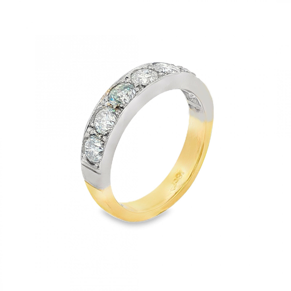 18ct Yellow & White Gold Diamond Half-Eternity Ring - 1.50ct