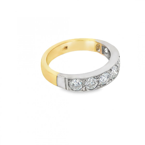 18ct Yellow & White Gold Diamond Half-Eternity Ring - 1.50ct