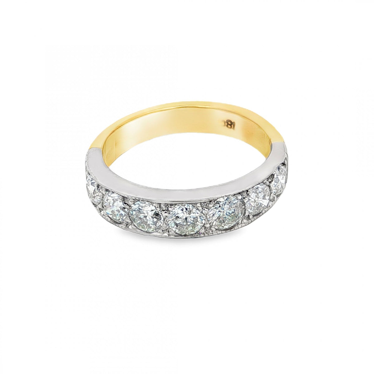 18ct Yellow & White Gold Diamond Half-Eternity Ring - 1.50ct