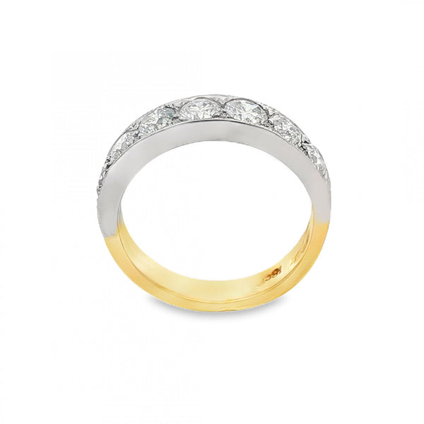18ct Yellow & White Gold Diamond Half-Eternity Ring - 1.50ct