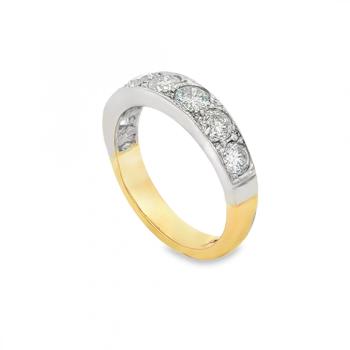 18ct Yellow & White Gold Diamond Half-Eternity Ring - 1.50ct