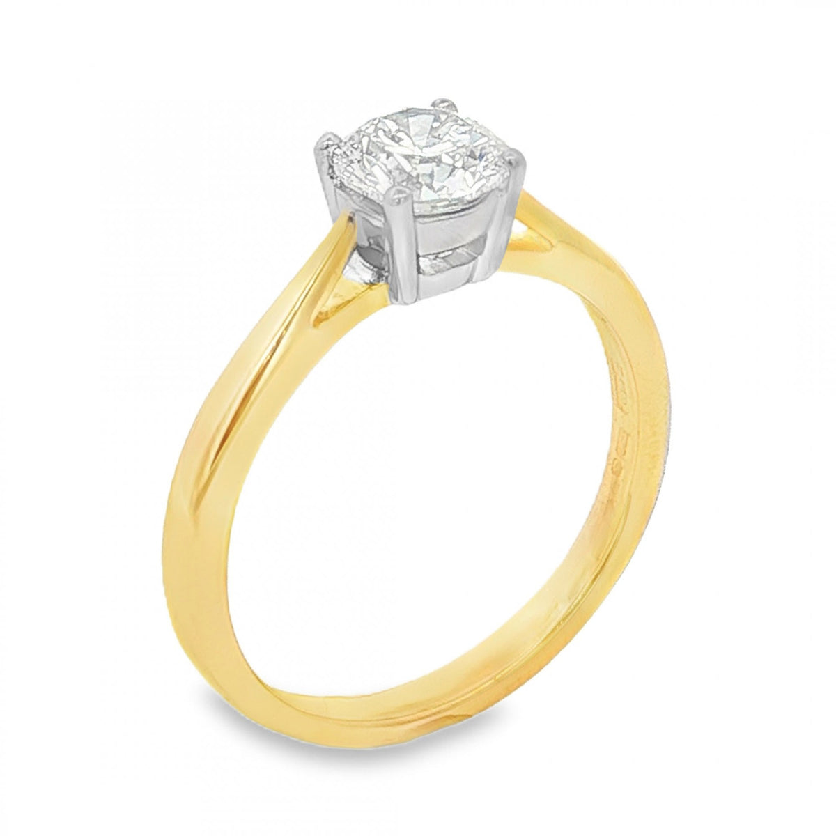 18ct Yellow Gold Diamond Engagement Ring - Size M½ - 0.75ct