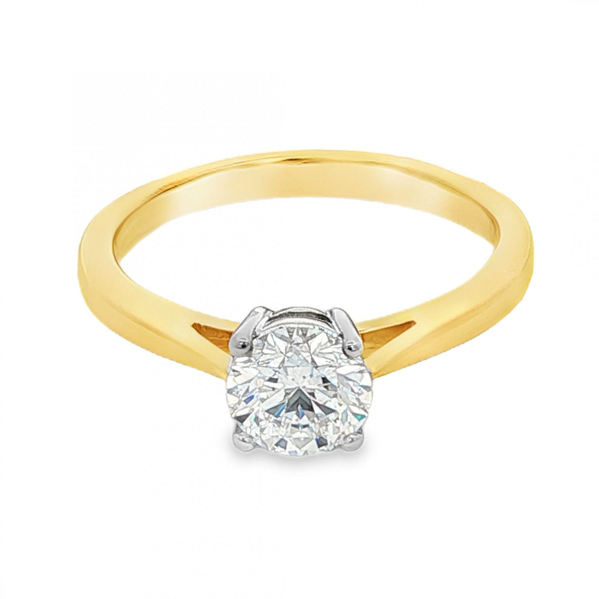 18ct Yellow Gold Diamond Engagement Ring - Size M½ - 0.75ct