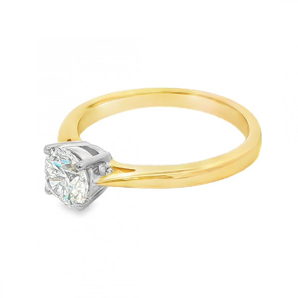 18ct Yellow Gold Diamond Engagement Ring - Size M½ - 0.75ct