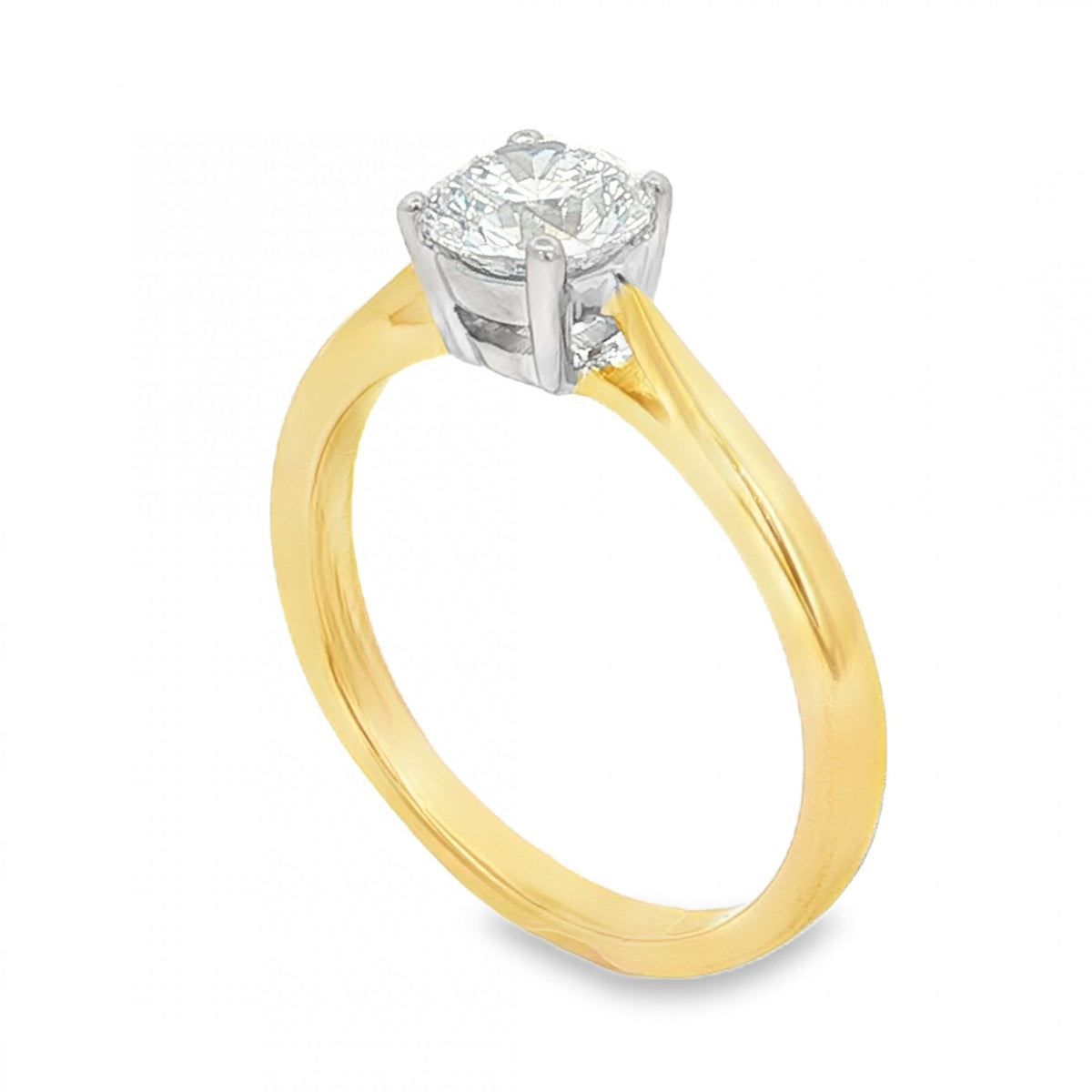 18ct Yellow Gold Diamond Engagement Ring - Size M½ - 0.75ct