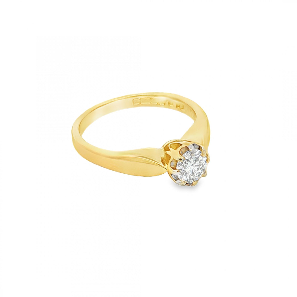 18ct Yellow Gold Diamond Engagement Ring - Size H½ - 0.33ct