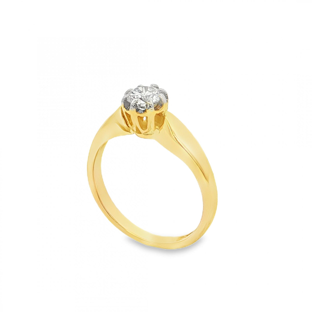 18ct Yellow Gold Diamond Engagement Ring - Size H½ - 0.33ct