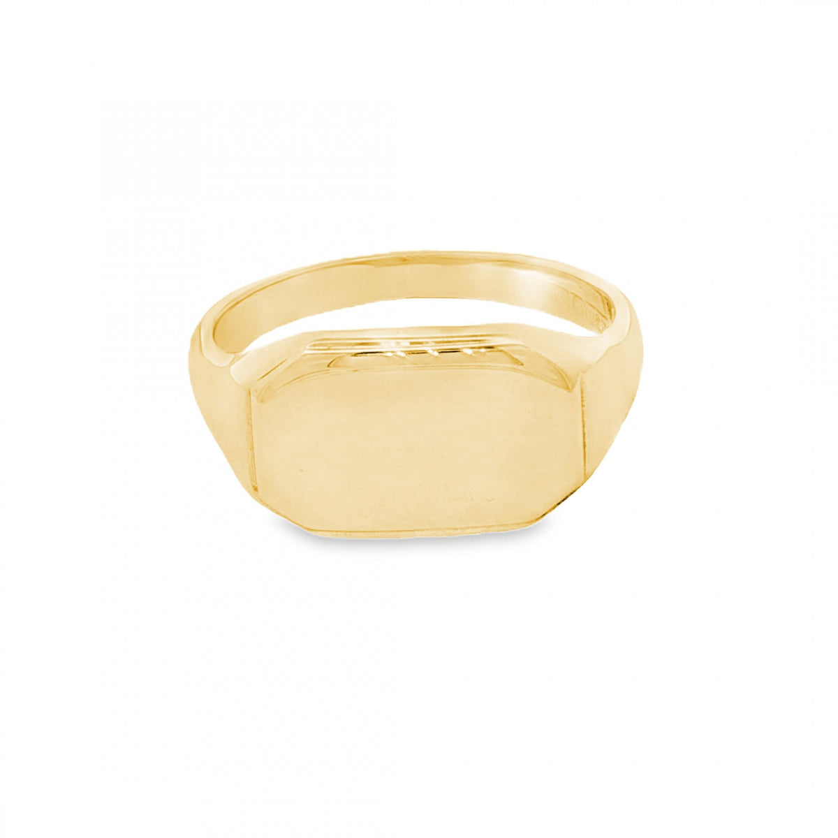 9ct Yellow Gold Octagon Signet Ring - Size P½ - 10mm