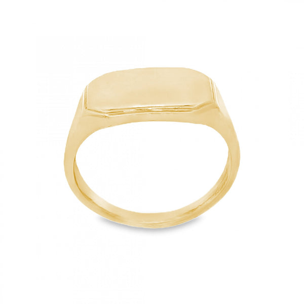 9ct Yellow Gold Octagon Signet Ring - Size P½ - 10mm