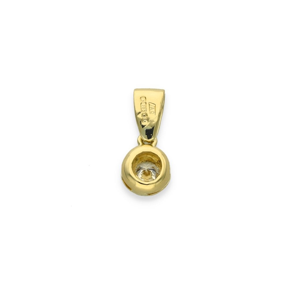 9ct Yellow Gold Diamond Solitaire Pendant - 6x8x3.5mm - 0.19ct