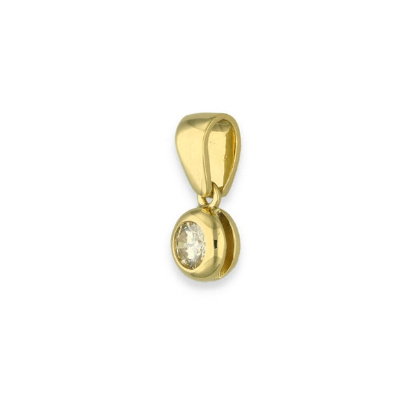 9ct Yellow Gold Diamond Solitaire Pendant - 6x8x3.5mm - 0.19ct