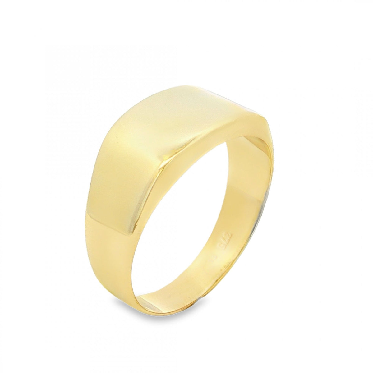 9ct Yellow Gold Graduated Signet Ring - Size V - 10mm