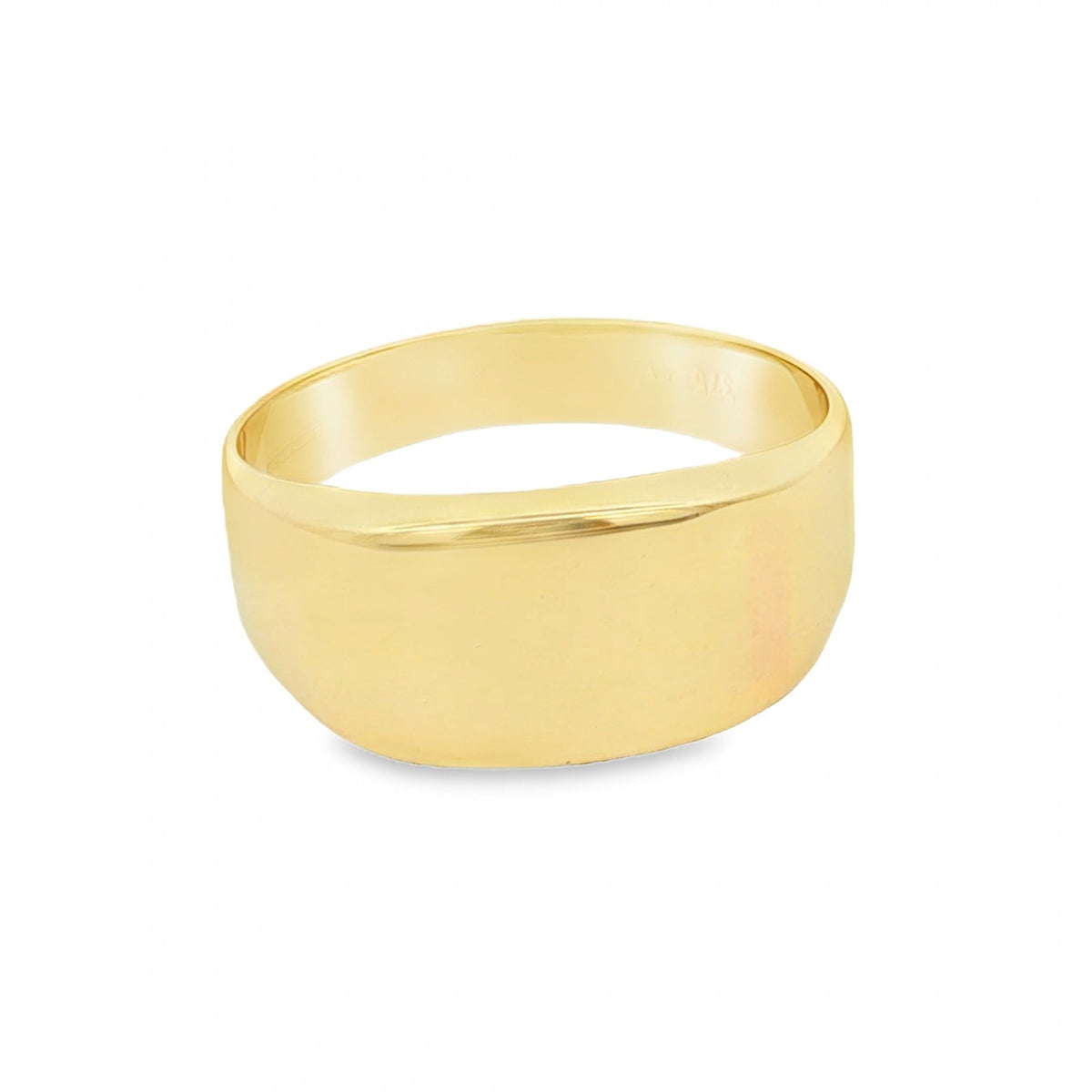 9ct Yellow Gold Graduated Signet Ring - Size V - 10mm