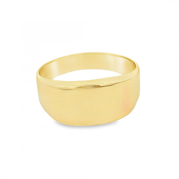 9ct Yellow Gold Graduated Signet Ring - Size V - 10mm