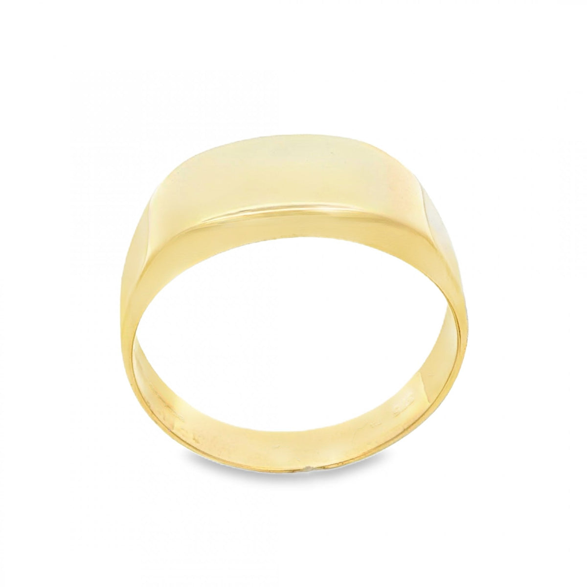 9ct Yellow Gold Graduated Signet Ring - Size V - 10mm