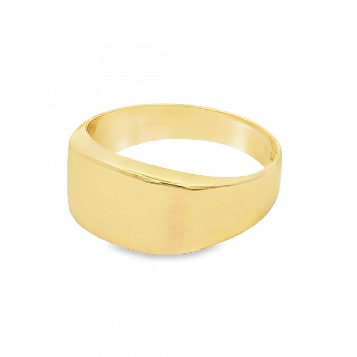 9ct Yellow Gold Graduated Signet Ring - Size V - 10mm