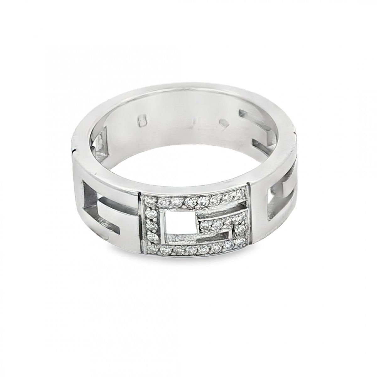 18ct White Gold Gucci Diamond G Ring - Size Q½ - 0.15ct