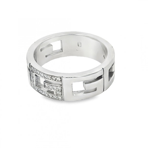 18ct White Gold Gucci Diamond G Ring - Size Q½ - 0.15ct