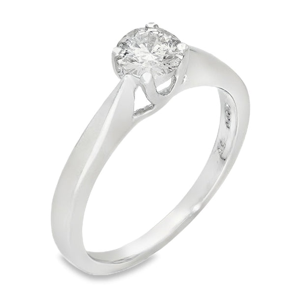 9ct White Gold Diamond Engagement Ring - Size O - 0.58ct