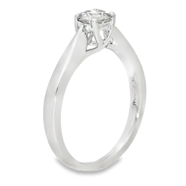 9ct White Gold Diamond Engagement Ring - Size O - 0.58ct