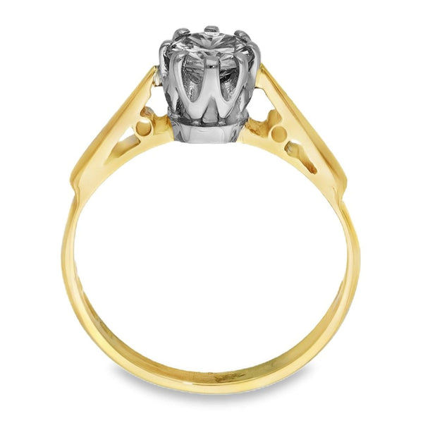 18ct Yellow Gold Diamond Engagement Ring - Size J - 0.35ct