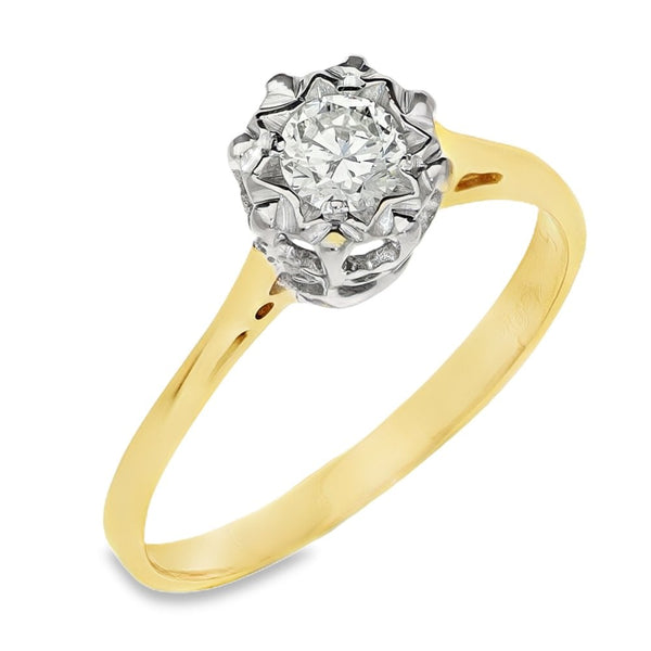 18ct Yellow Gold Diamond Solitaire Engagement Ring - 0.25ct