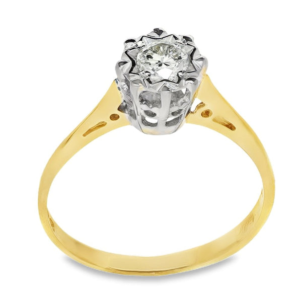 18ct Yellow Gold Diamond Solitaire Engagement Ring - 0.25ct