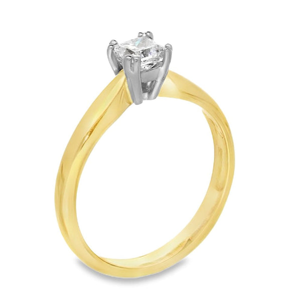 18ct Yellow Gold Princess-Cut Diamond Engagement Ring - 0.42ct