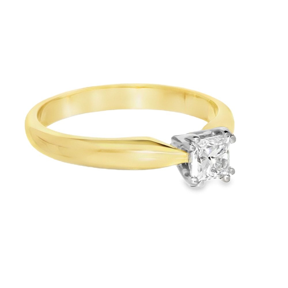 18ct Yellow Gold Princess-Cut Diamond Engagement Ring - 0.42ct