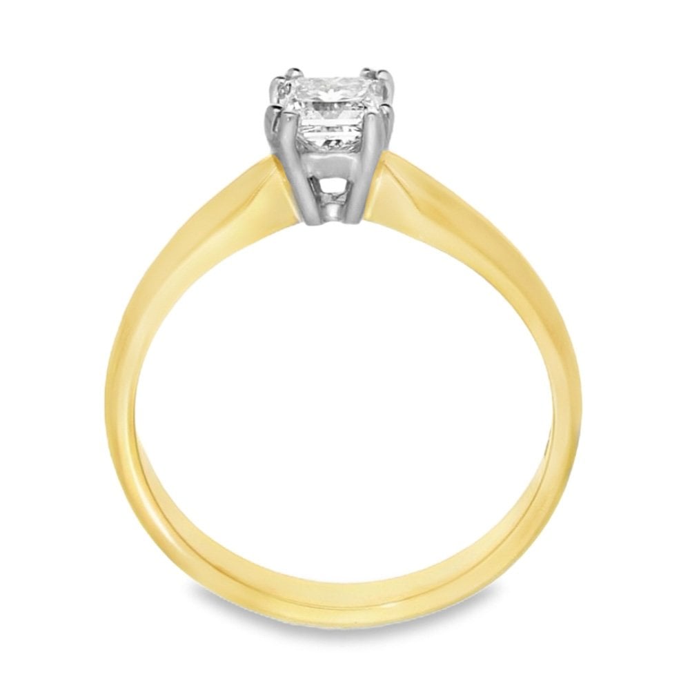 18ct Yellow Gold Princess-Cut Diamond Engagement Ring - 0.42ct