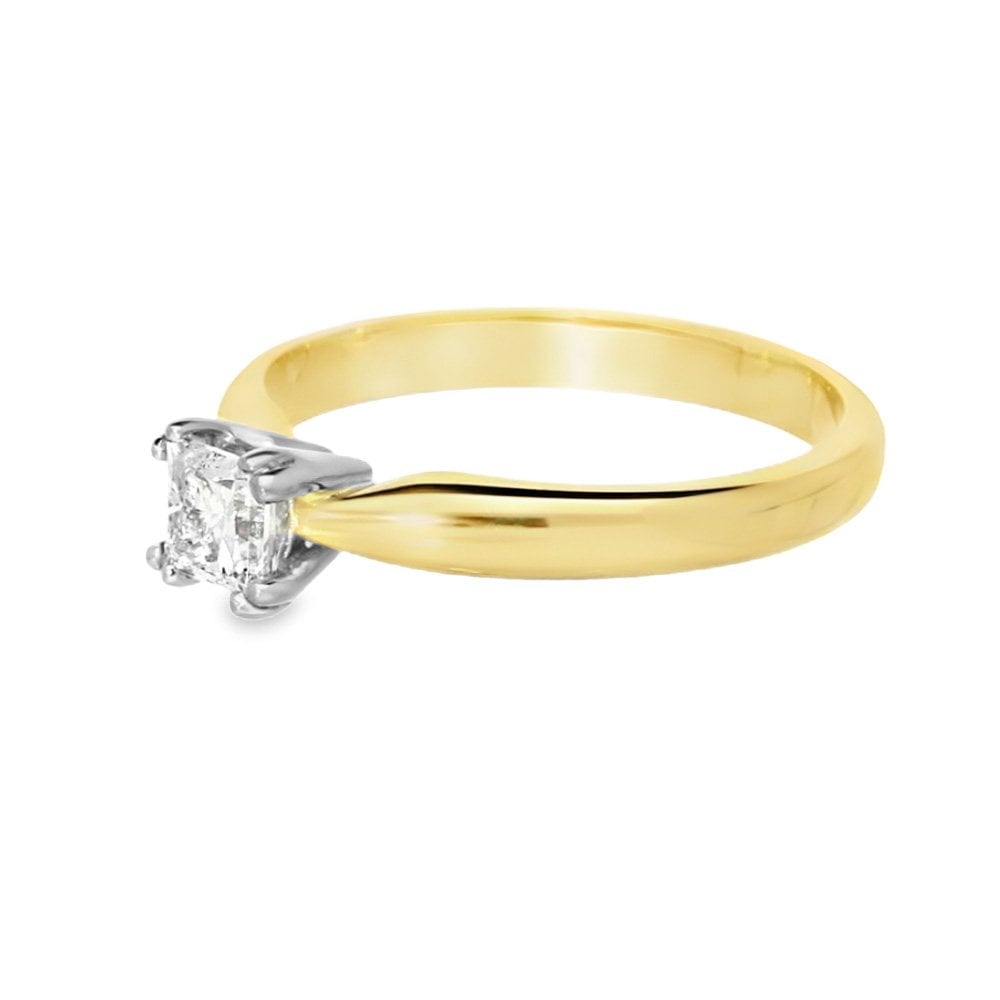 18ct Yellow Gold Princess-Cut Diamond Engagement Ring - 0.42ct