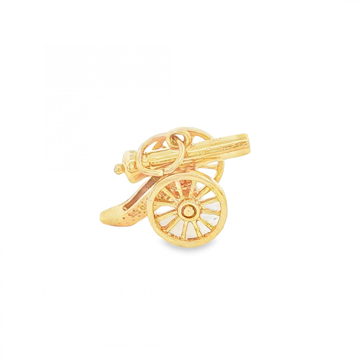 9ct Yellow Gold Old Cannon Charm - 17x11x11mm - 2.4g