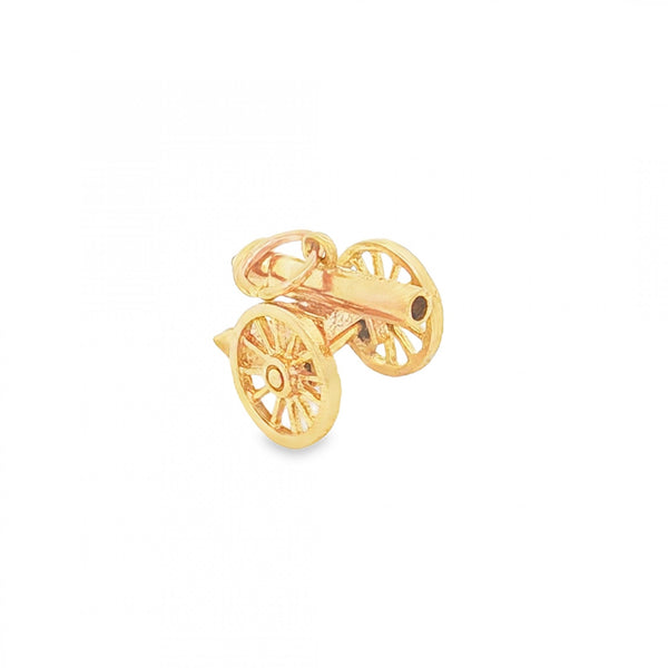 9ct Yellow Gold Old Cannon Charm - 17x11x11mm - 2.4g
