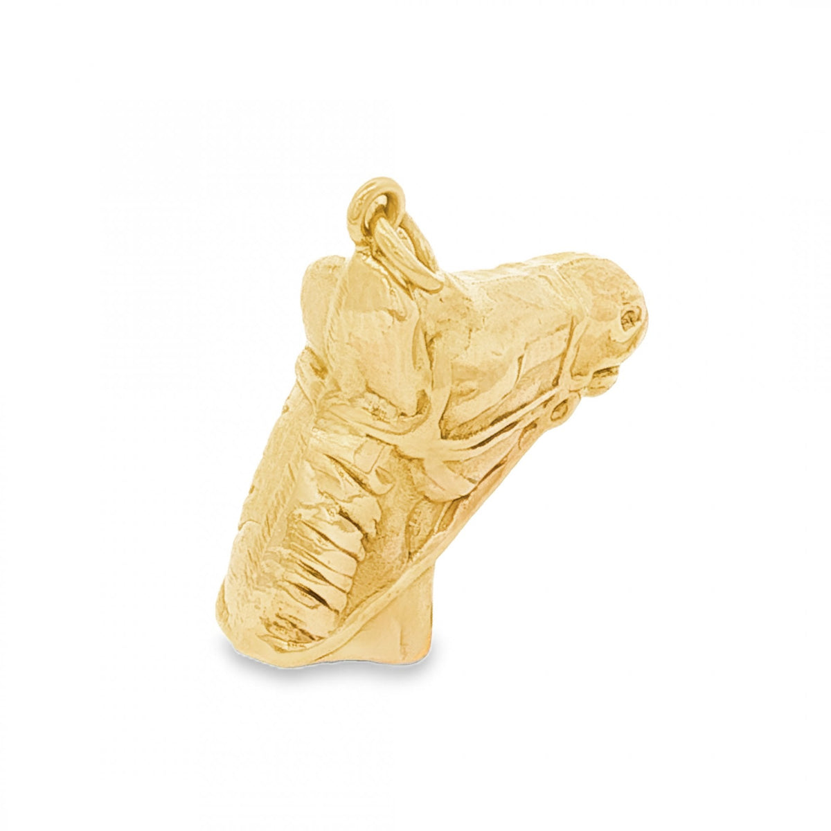 9ct Yellow Gold Horse Head Charm - 22x23x8mm - 1.9g