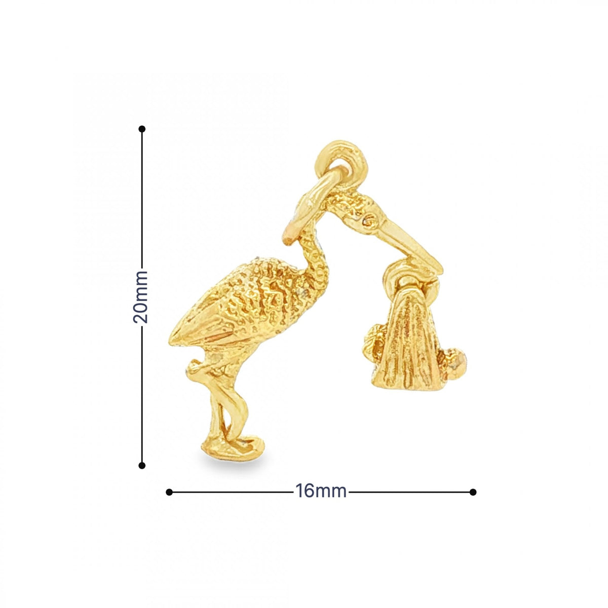 9ct Yellow Gold Stalk Charm - 15x20x5mm - 1.8g