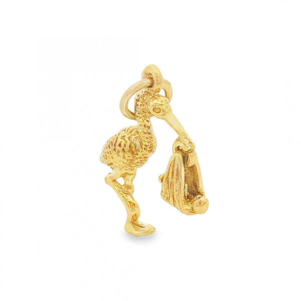 9ct Yellow Gold Stalk Charm - 15x20x5mm - 1.8g
