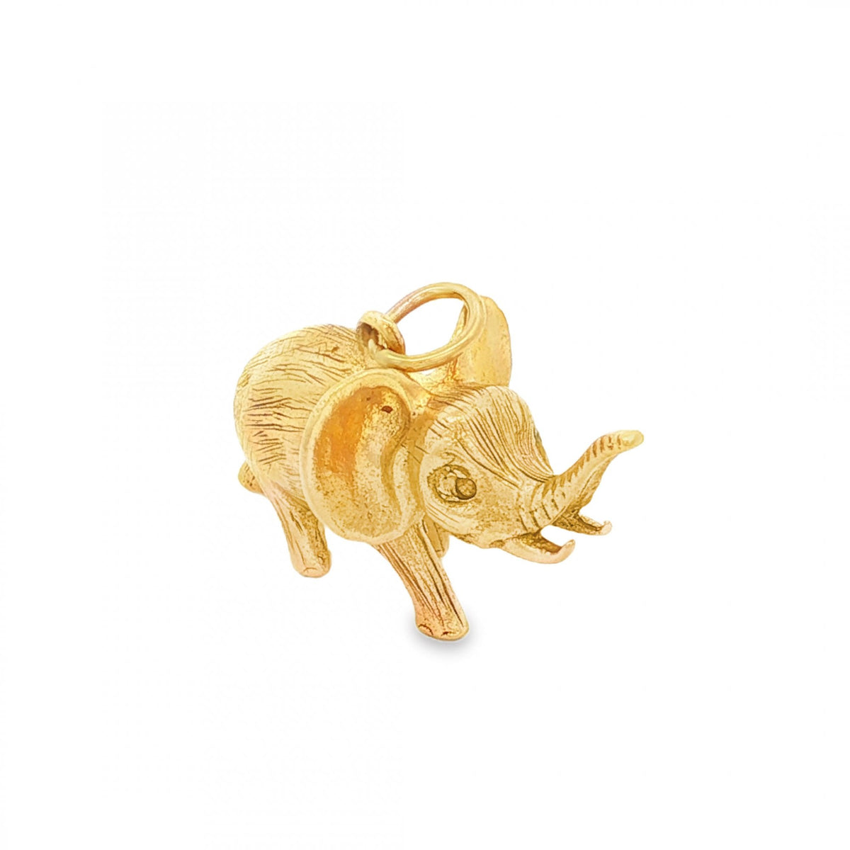 9ct Yellow Gold Elephant Pendant - 27x15x13mm - 8.8g