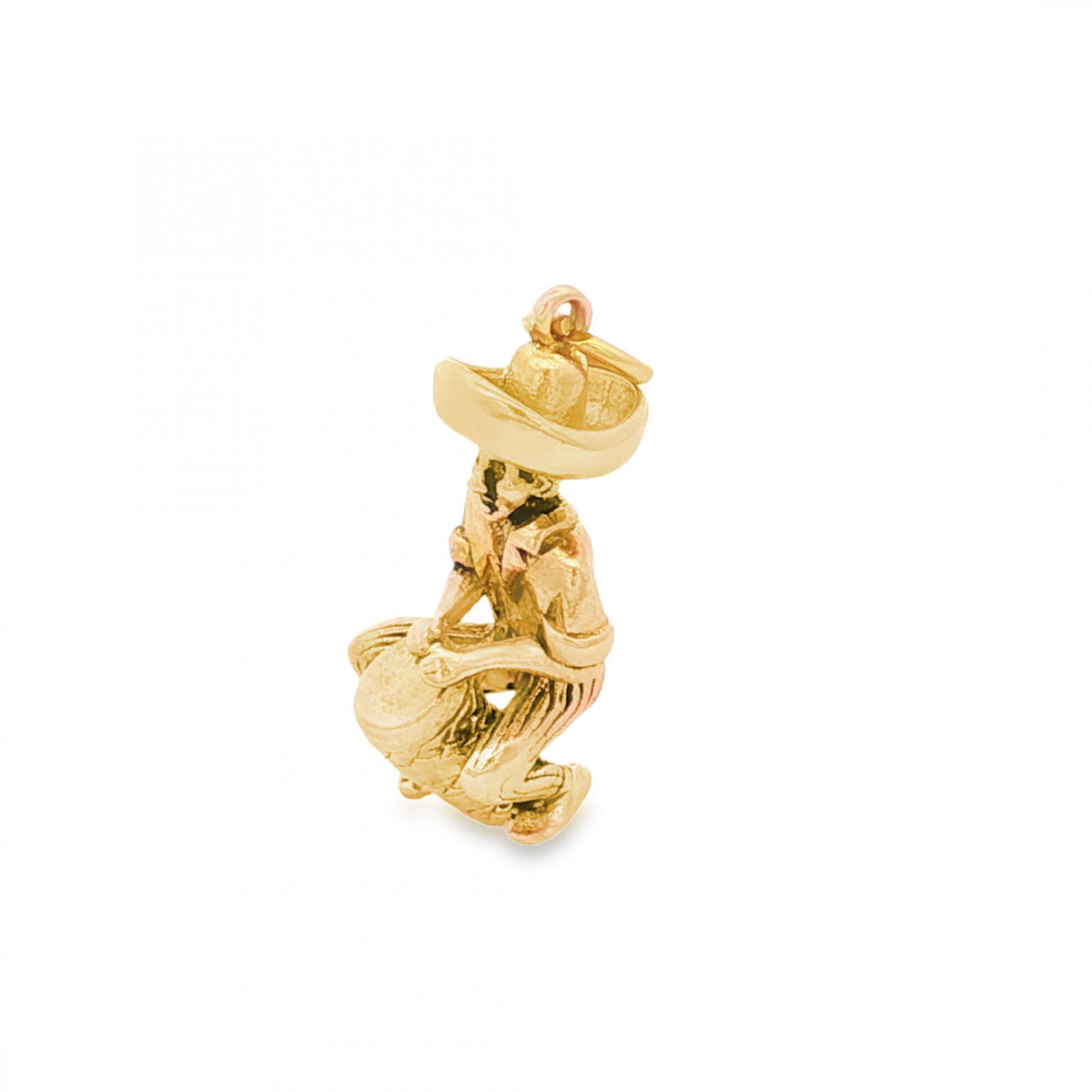 9ct Yellow Gold Drummer Charm - 10x22x10mm - 4.9g