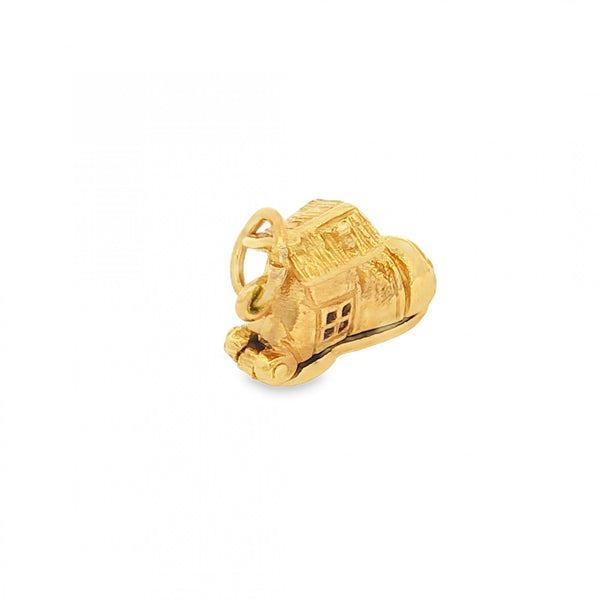 9ct Yellow Gold Hinged Shoe House Charm - 16x11x6mm - 3.0g