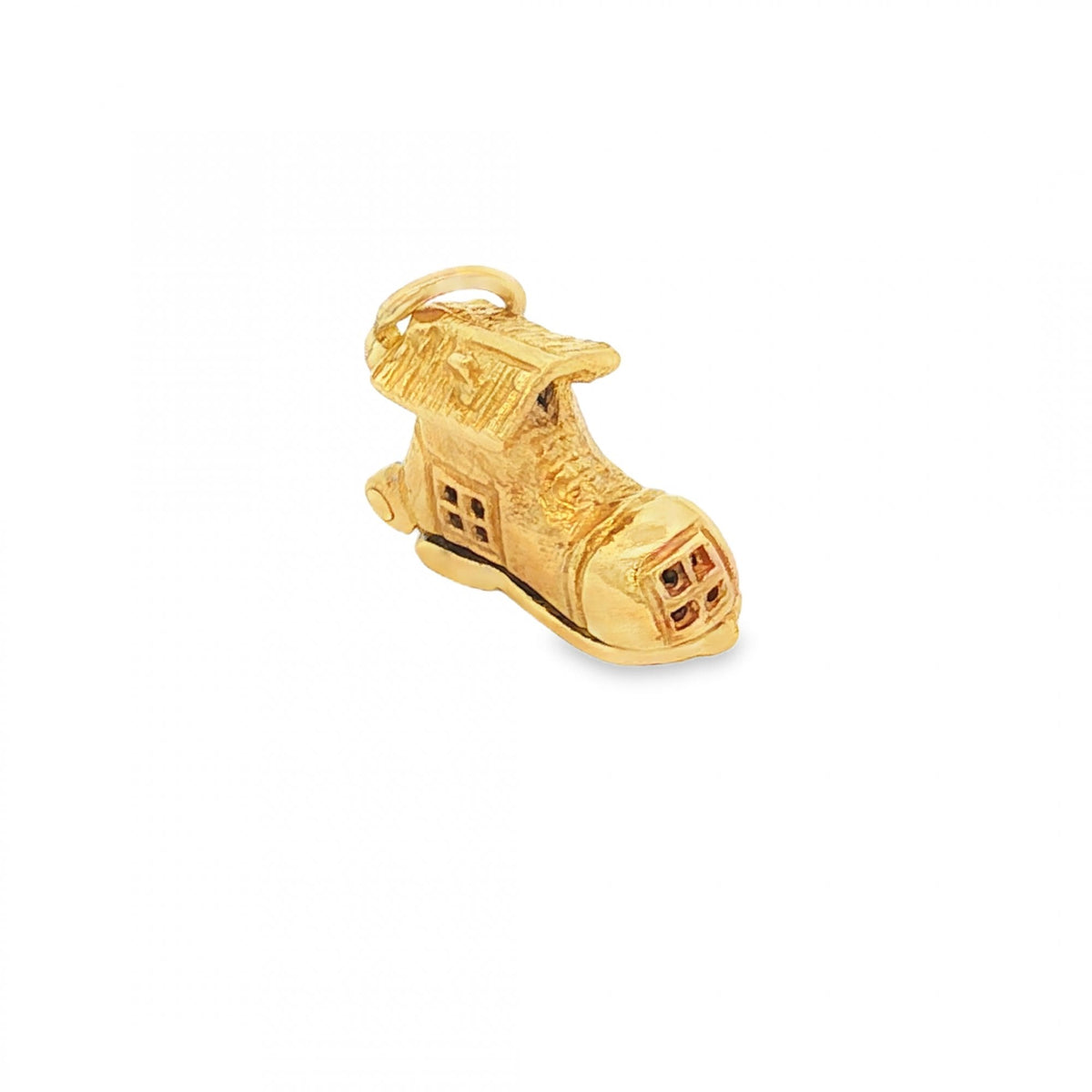 9ct Yellow Gold Hinged Shoe House Charm - 16x11x6mm - 3.0g